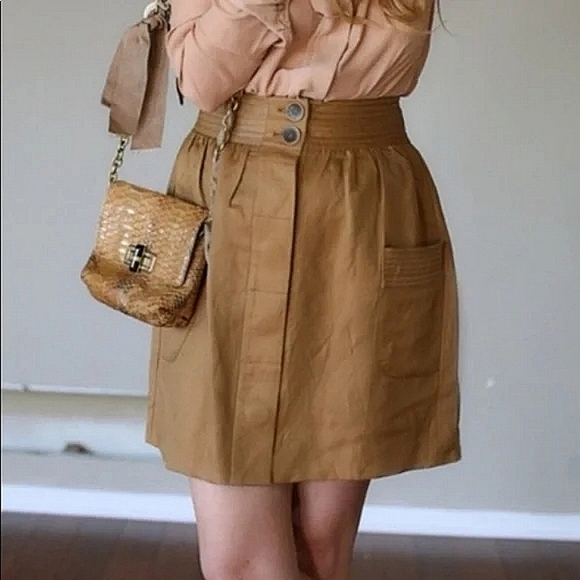 J. Crew Dresses & Skirts - J.Crew Camel A-line Linen Mini Skirt